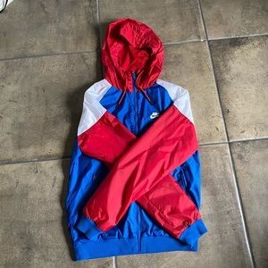 A worn once men’s wind breaker